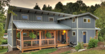 A Really Cool Net Zero Energy Home in the North Carolina Mountains - net zero energy home vandemusser design north carolina front elevation