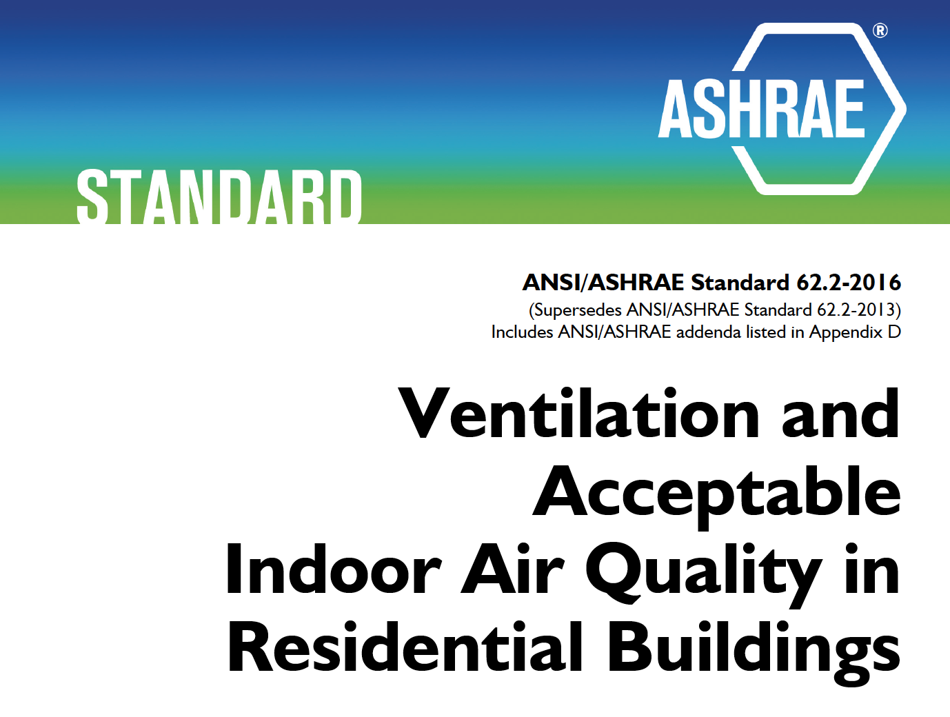 Residential Air Changes Per Hour Chart