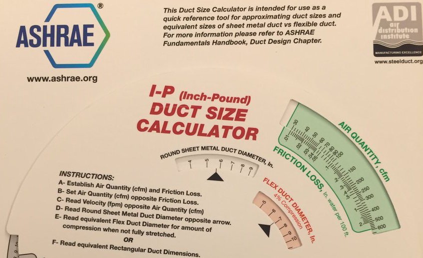 Flexible Duct Sizing Chart Ashrae