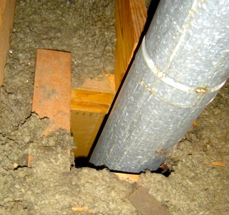 An open chase in an unconditioned attic is an air leakage site that needs to be sealed