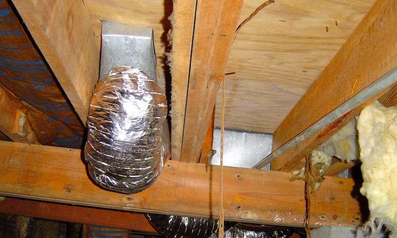 Uninsulated duct boots in vented crawl spaces can become accidental dehumidifiers