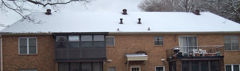 Less heat loss through the ceiling means snow stays on the roof longer