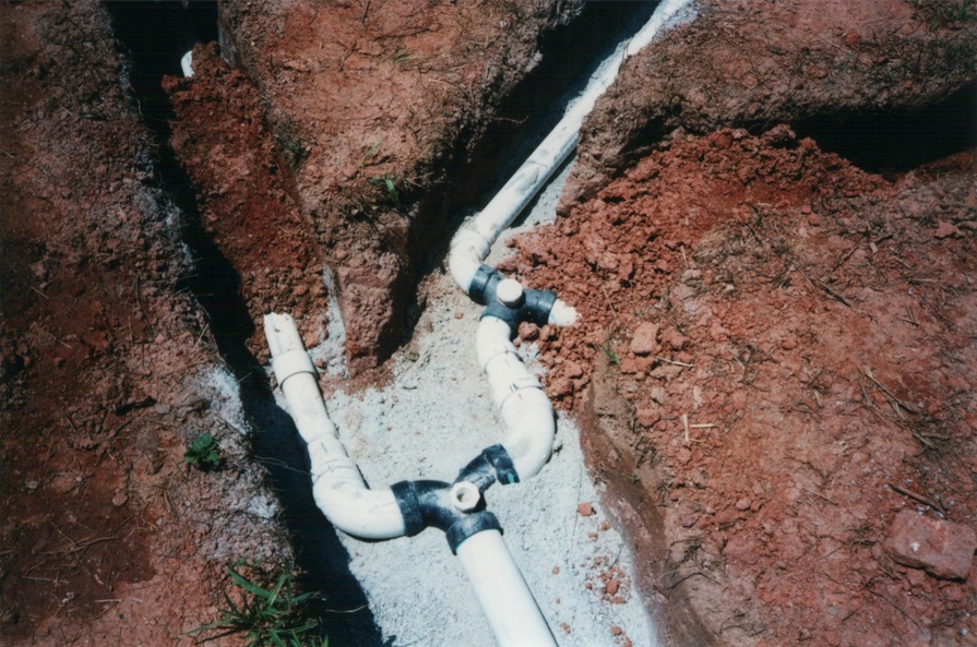 Construction of a branched drain greywater system: double ells