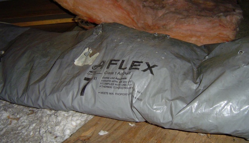 Flex Duct Crushed By People Crawling Over It