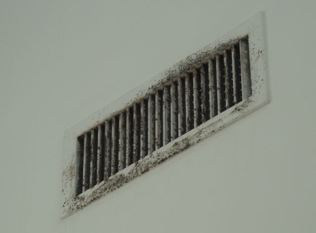 Air Conditioner Supply Vent With Mold Because Of Sweating