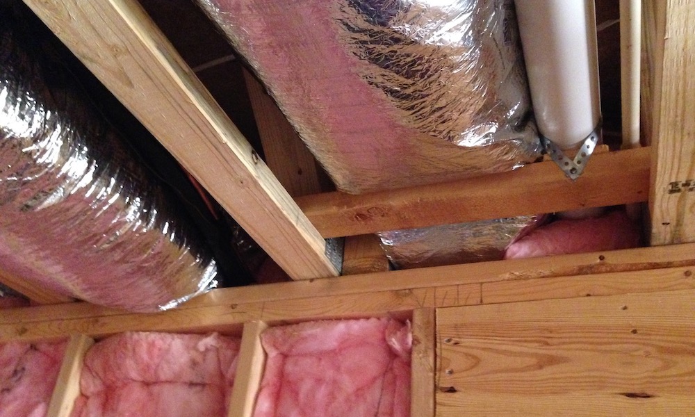 Floor Joist Over Basement Wall With Faulty Air Barrier