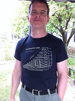 Henry Gifford Wearing A Psychrometric Chart T-shirt