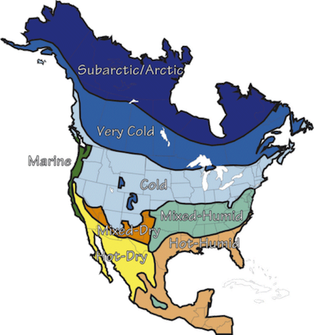 Climate Zone Map North America Building Science Corporation Small