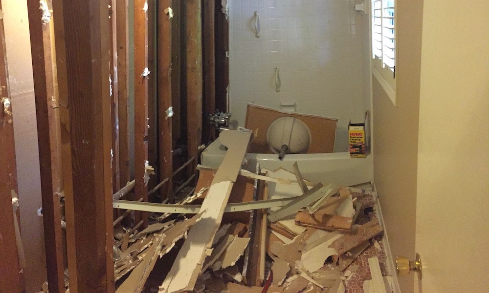 Bathroom Demolition That Led To The Discovery Of Air Flow Pathways In A Leaky Wall