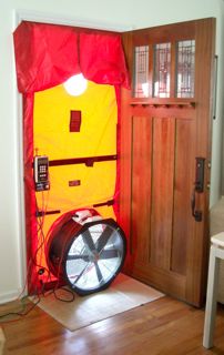 Blower Door Test For Air Leakage Infiltration Building Envelope