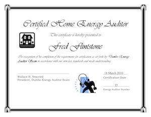 Home Energy Auditor Certification Course Certificate