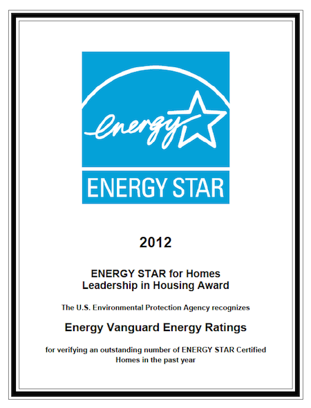 Energy Star Leadership In Housing Award 2012