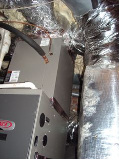 High Efficiency HVAC Equipment With Typical Duct Installation, Including A Plenum That's Too Small