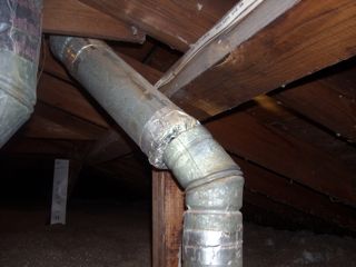 Natural Gas Water Heater Flue Disconnect Attic 1