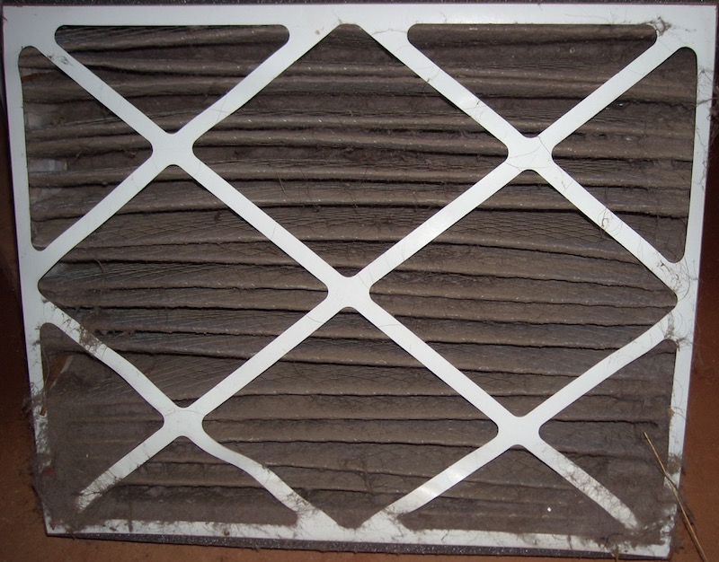 Hvac-furnace-air-conditioner-filter-dirty-pleated-media