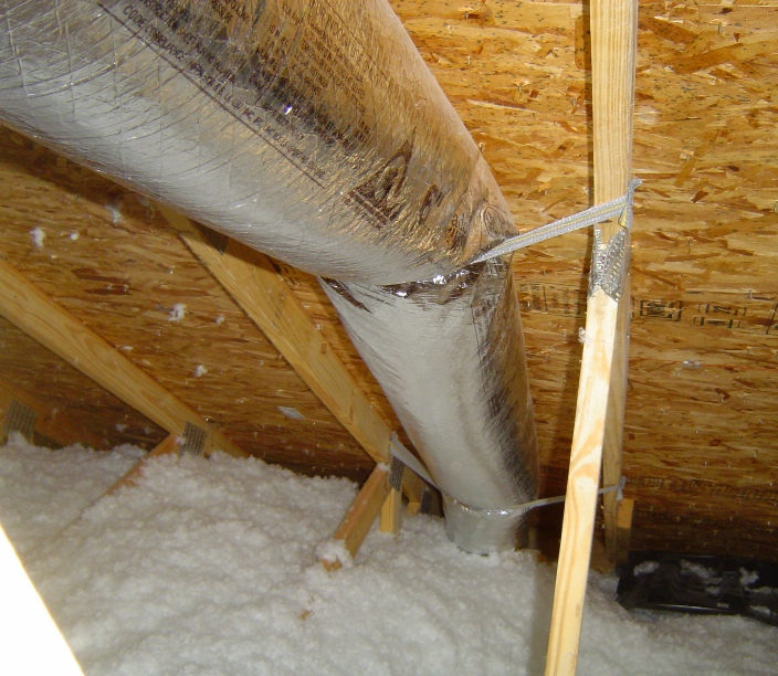 Duct Against The Roof Deck In An Unconditioned Attic