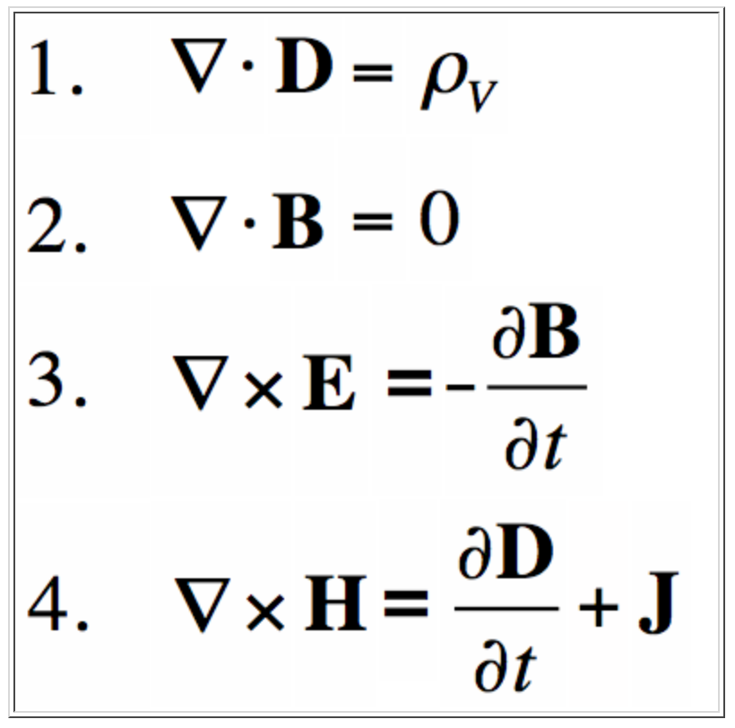 Maxwell's equations for electromagnetism