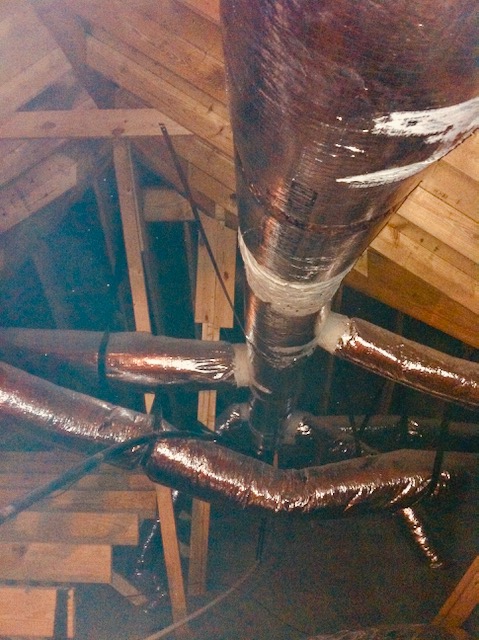 Ducts in an unconditioned attic installed too high