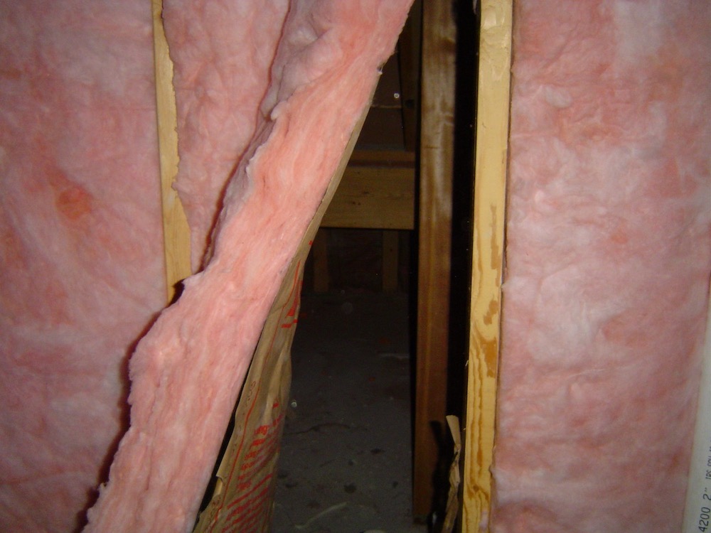 The insulation in this basement was not aligned with the air barrier