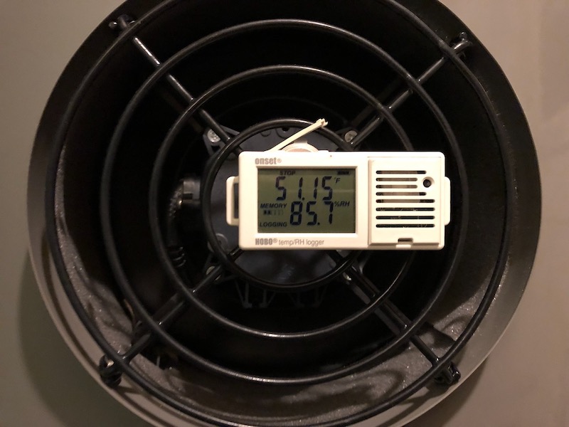 Temperature and relative humidity of the exhaust air from my heat pump water heater