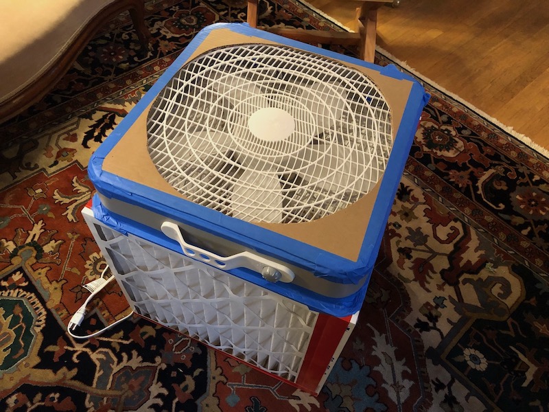 DIY box fan air cleaner