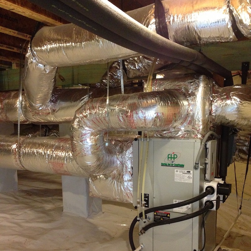 A conditioned crawl space is another way to get more space for a high-performance mechanical installation