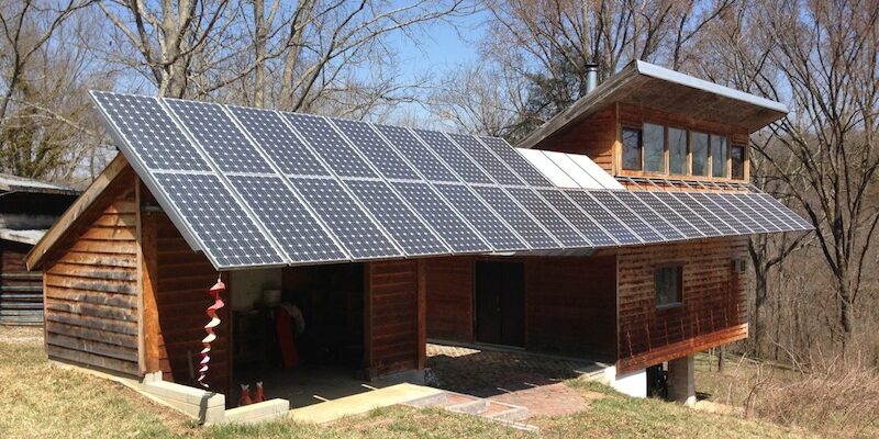 An array of photovoltaic modules generating solar energy