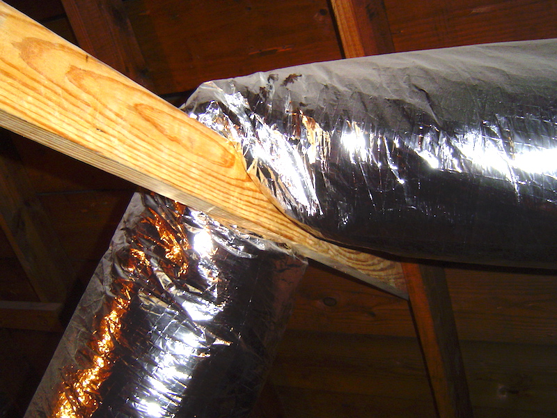 Ducts supported on framing like this have extra resistance