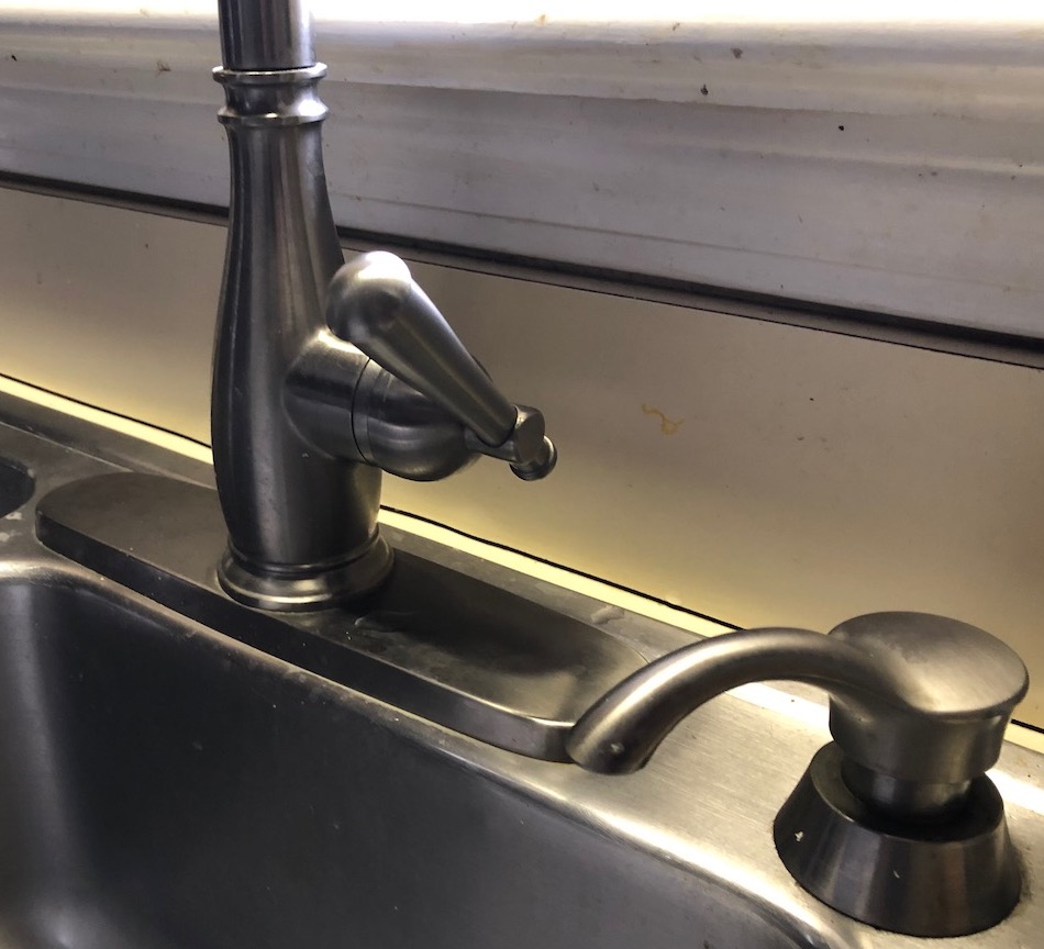 Hot water at the kitchen sink