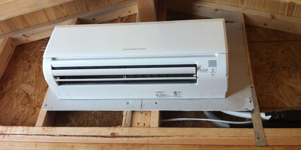 Using a powered attic mini-split heat pump for a cold roof