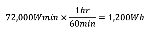 Unit conversion example, watt-minutes to watt-hours