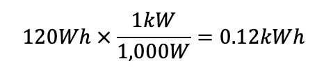 Converting watt-hours to kilowatt-hours