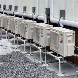 Nine Individual One-to-one Mini-split Heat Pump Outdoor Units [Photo Courtesy Of Jonah Richard]