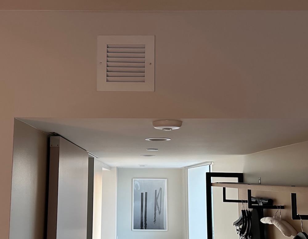 A ventilation supply vent in my hotel room!