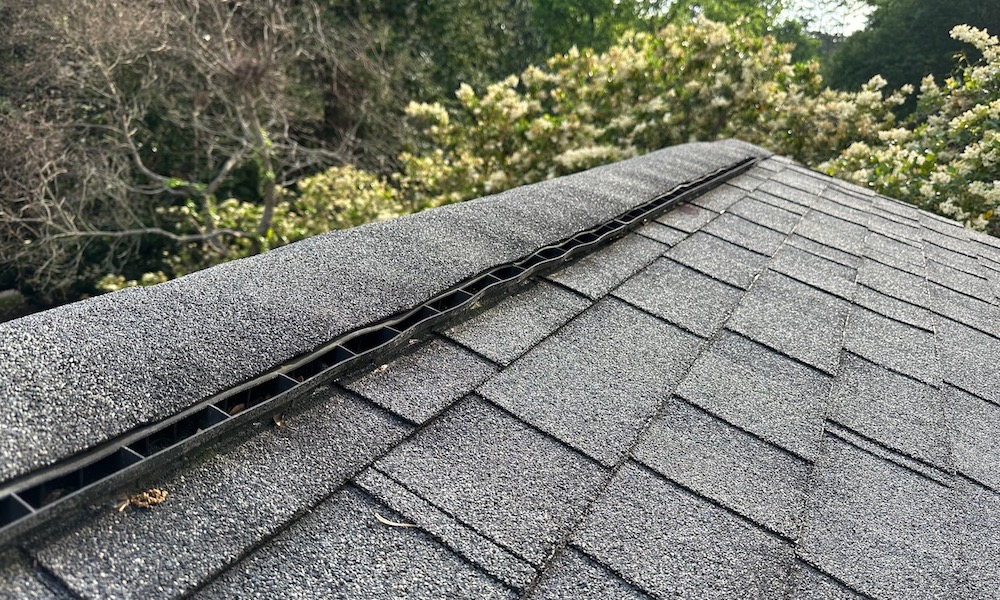 A Ridge Vent At The Peak Of A Roof Is Part Of A Passive Ventilation System To Vent An Unconditioned Attic