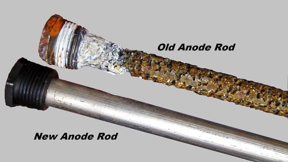 New vs partially depleted anode rods [Image source: Burton AC Heating Plumbing & More]