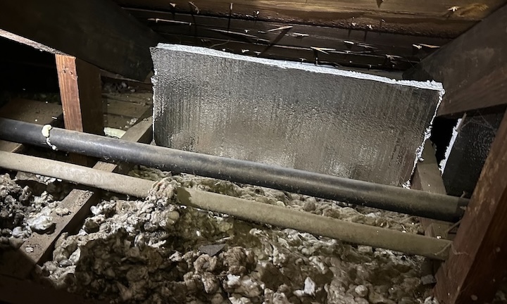 Insulation dams keep air from blowing through the insulation