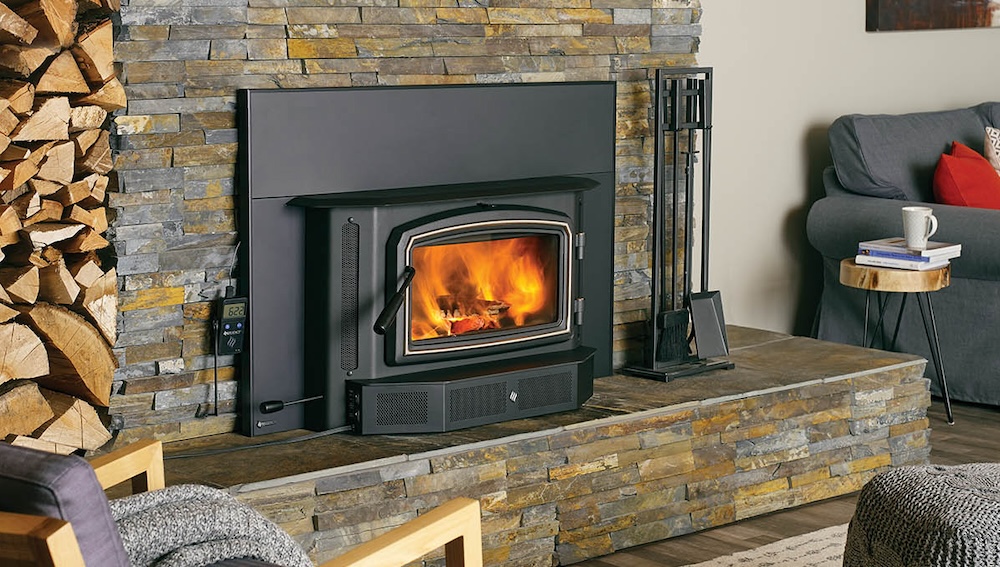 A woodstove insert is a great fireplace retrofit