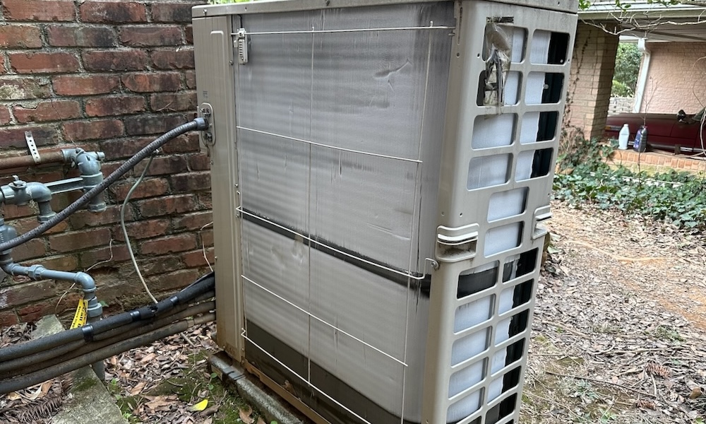 My Heat Pump With Frost On The Outdoor Unit Just Before The Defrost Cycle Began