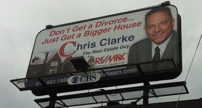 Billboard: Don't get a divorce...Just get a bigger house