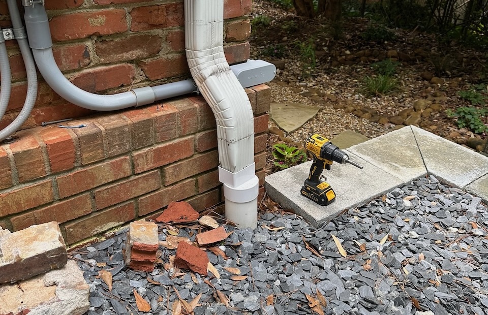 This Part Of Our Rainwater Drainage System Was The Source Of Our Downspout Fountain