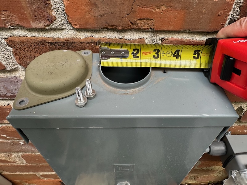 Square D sub-panel with a B cap