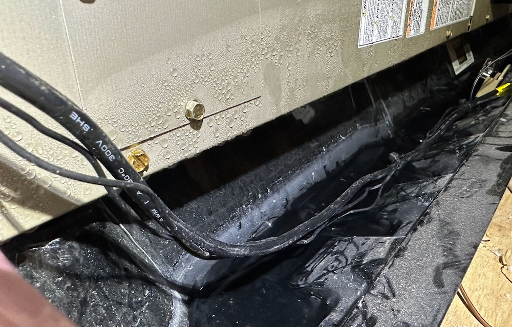 Condensation On An Attic Air Handler [Photo By Energy Vanguard]